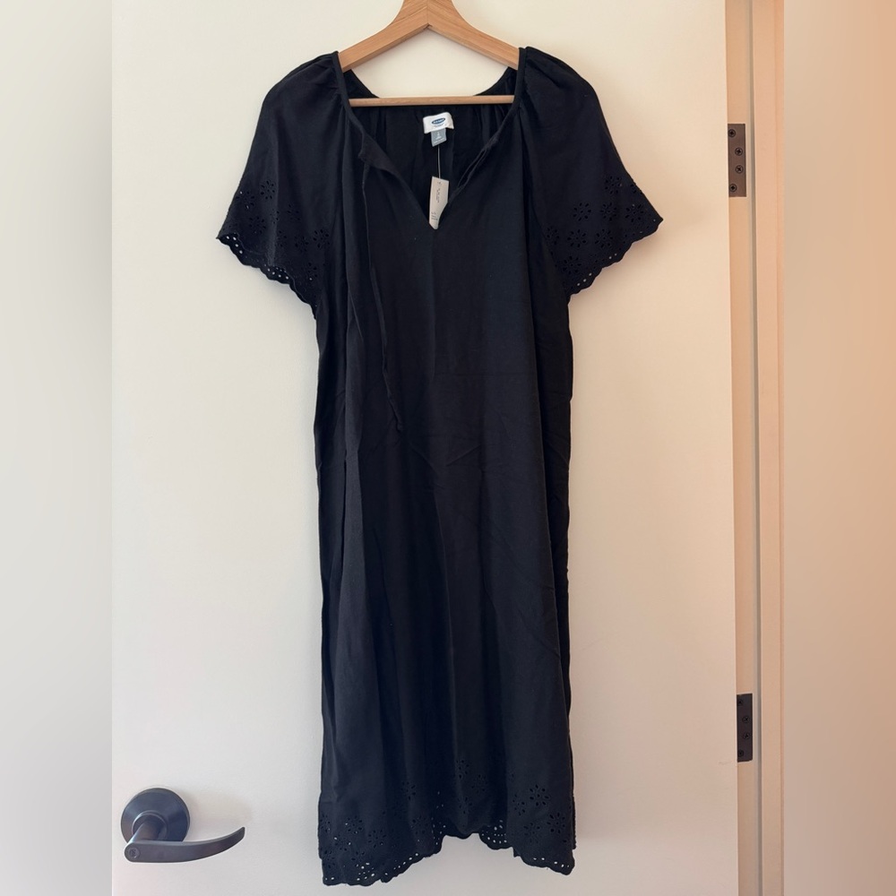 Old Navy Linen-Blend Cutwork-Embellished Shift Dress for Women
